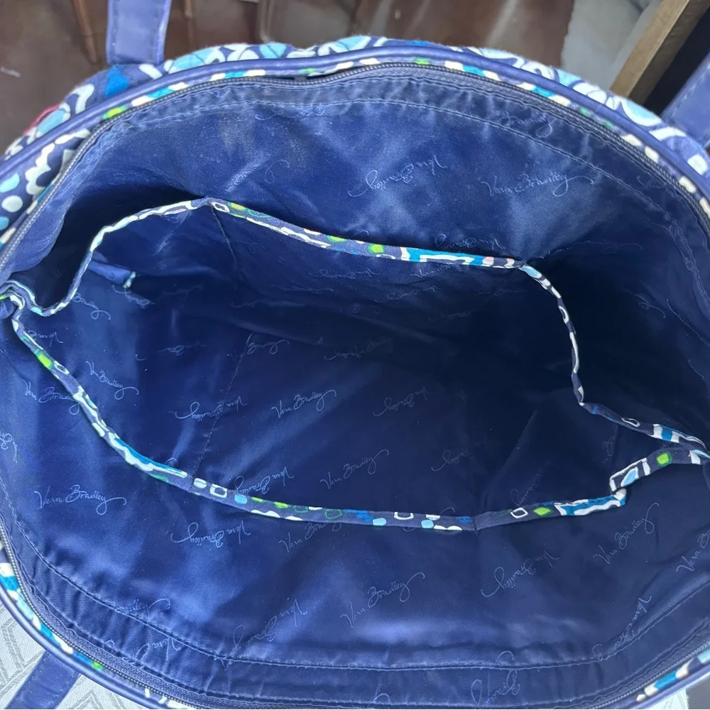 Vera Bradley Day Tote Travel Bag Shoulder Purse Ink Blue - Picture 5 of 7
